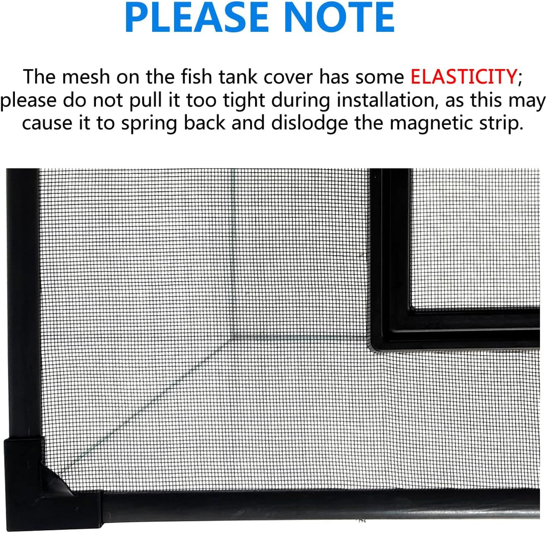 Magnetic Fish Tank Mesh Lid with Feeding Window, 39"x19"