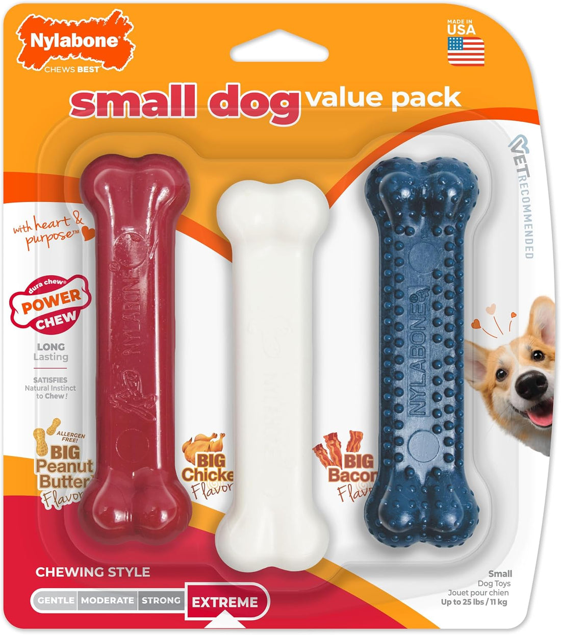 Nylabone Original Bone Power Chew Toy Value Pack for Dogs
