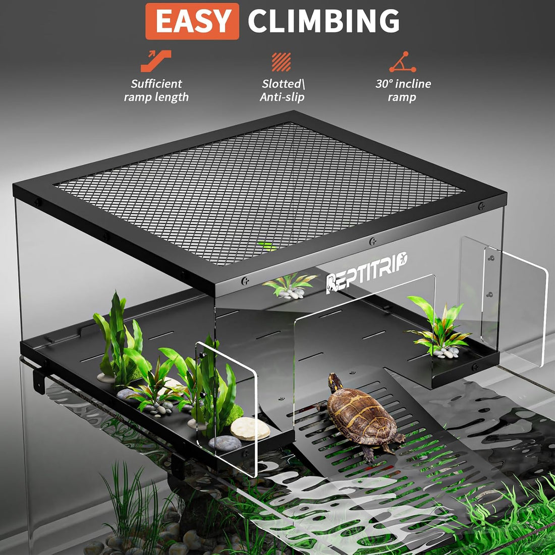 Stainless Steel Turtle Basking Platform, for 18‑20 Inch Wide Aquariums