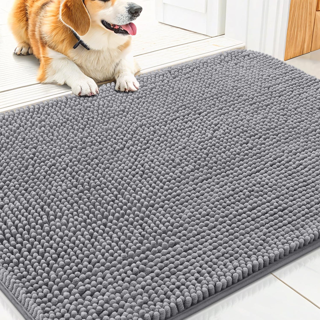 Smiry Dog Door Mat for Muddy Paws 30x20