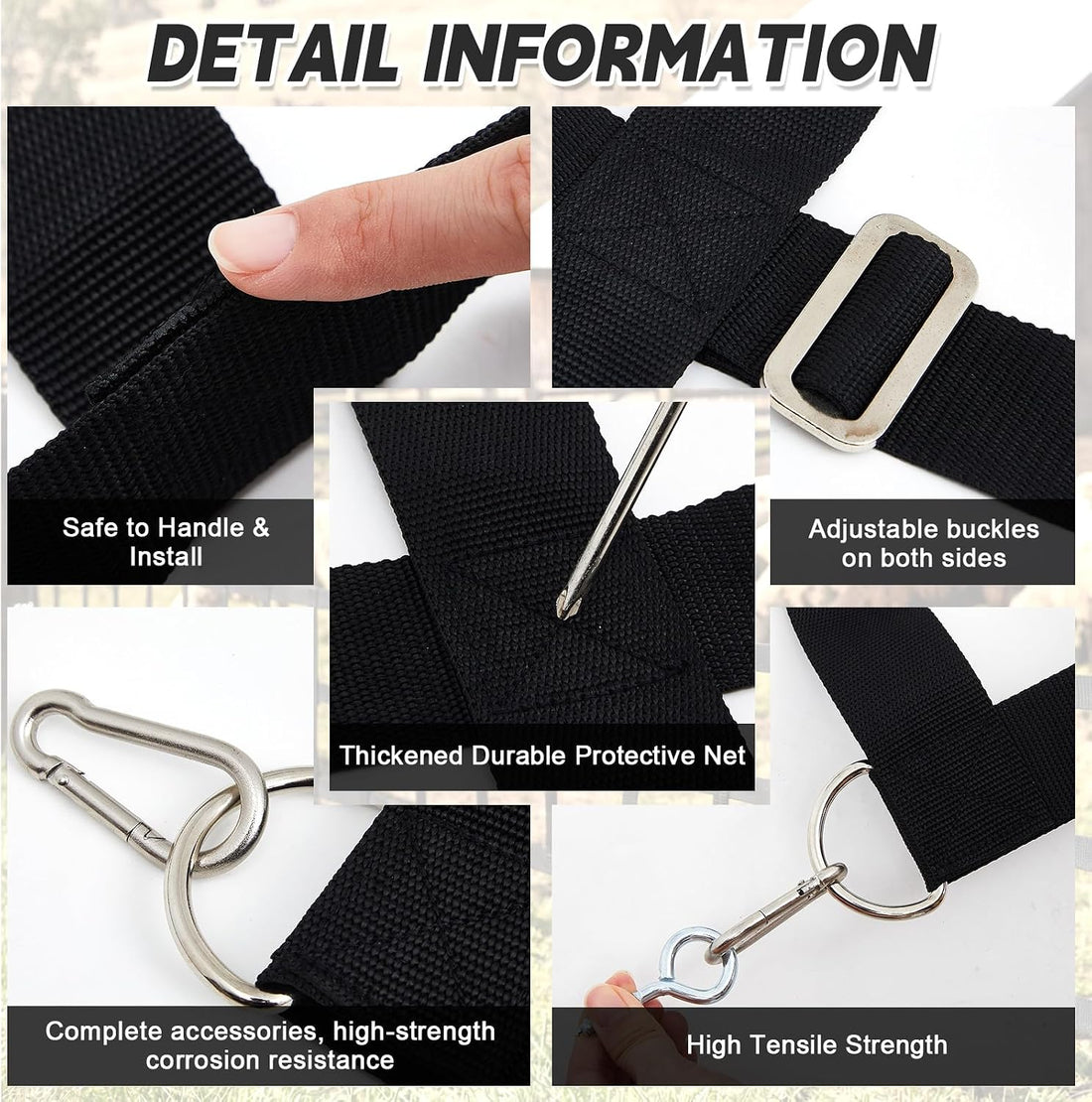 Zonon 10' x 20'' Adjustable Polyester Stall Guards for Horses