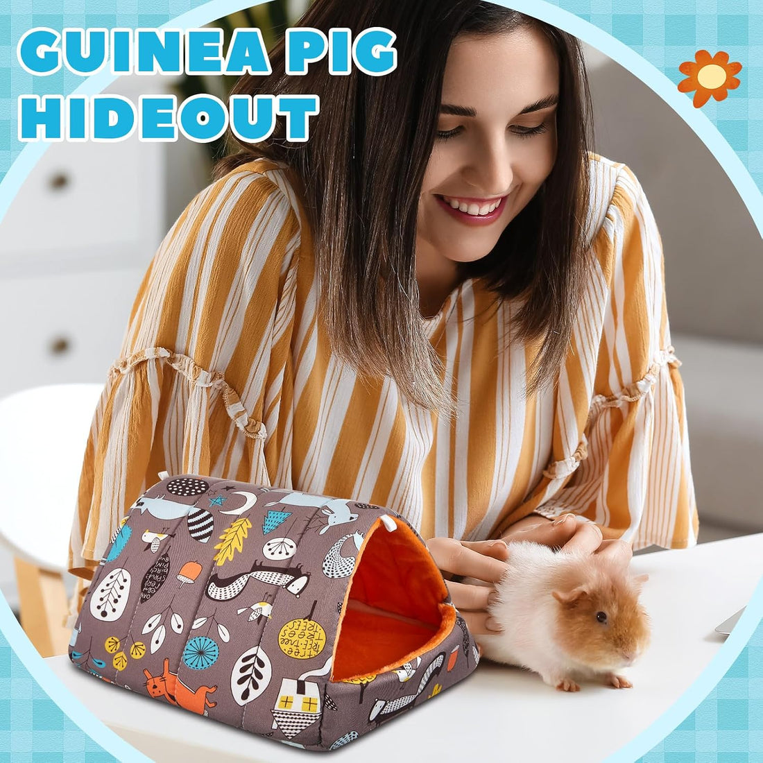 Cinnvoice Guinea Pig Hideout Bed Washable House Cage