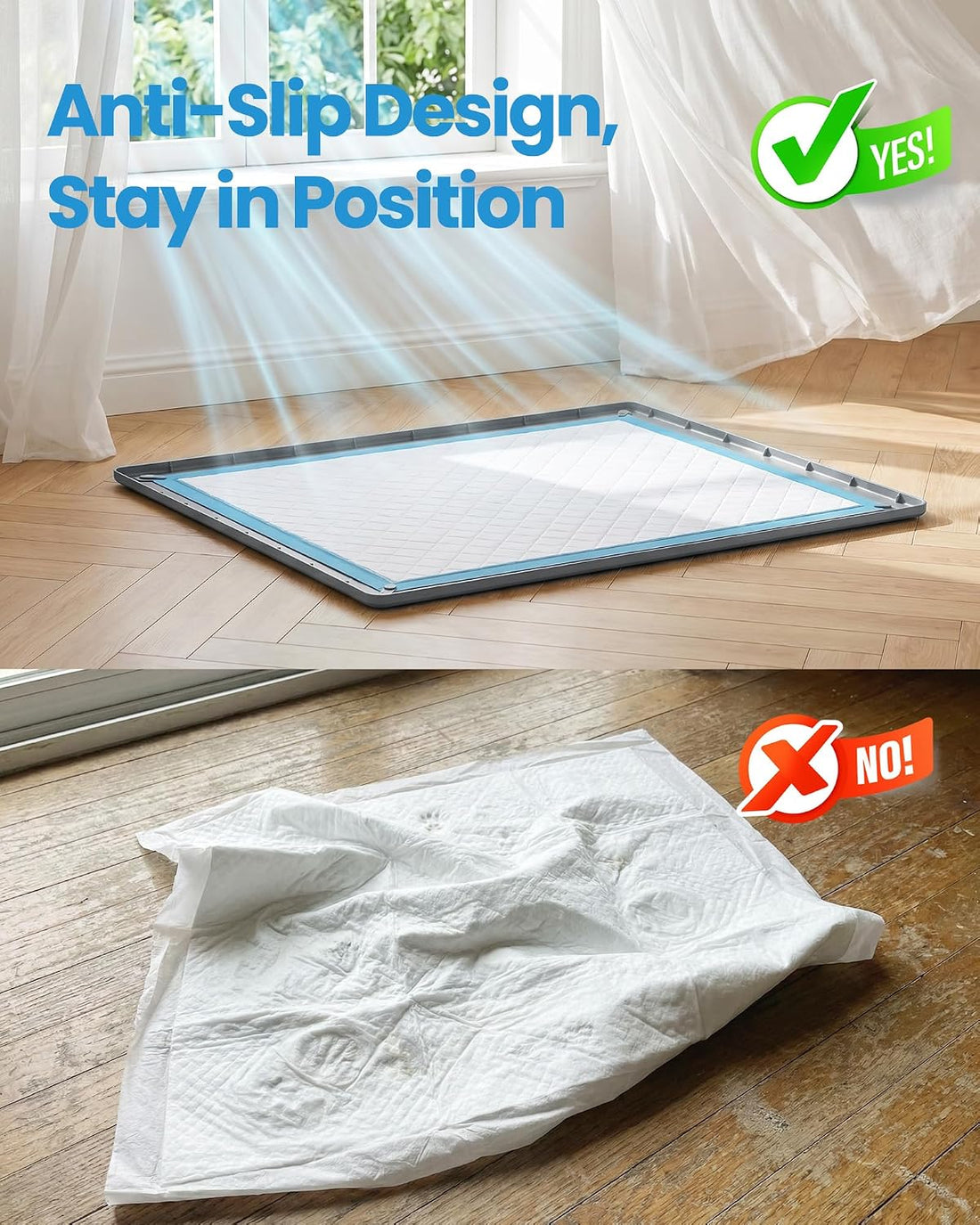 Pee Pad Holder for Dogs - 28" x 34" Silicone Puppy Potty Training Tray