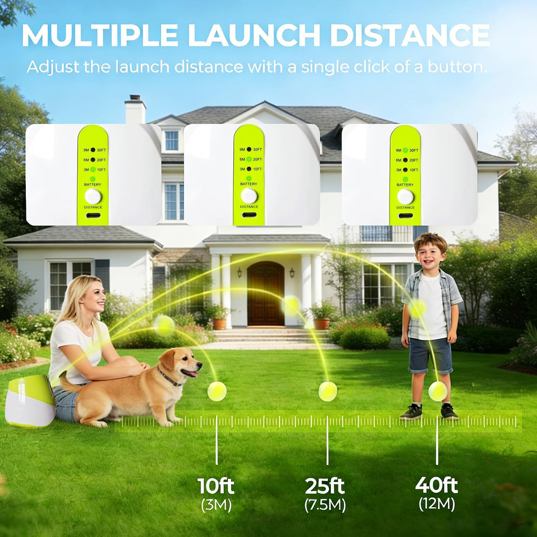 OYE Dog Ball Launcher, Automatic Balls Thrower with 6 Balls for Dog