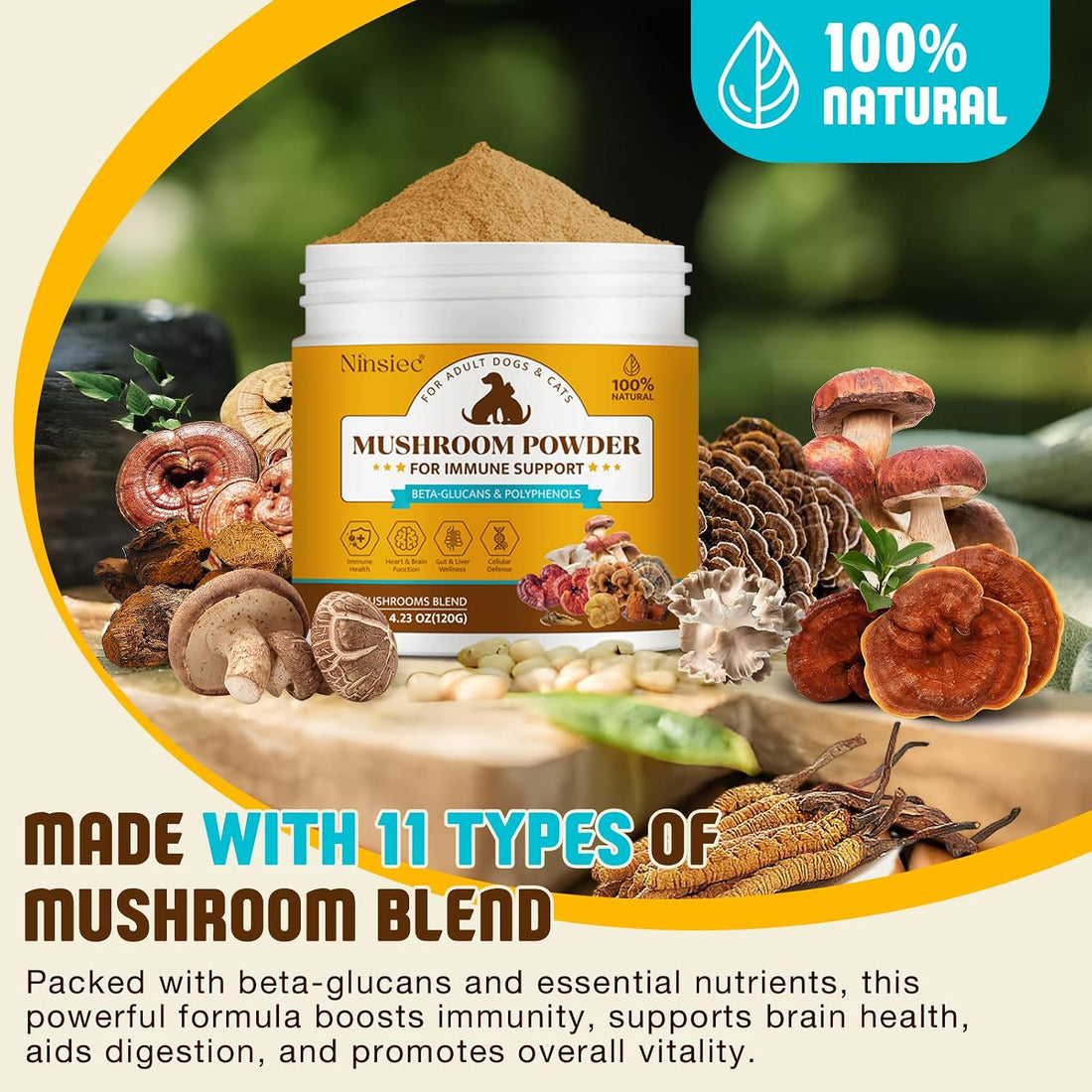Mushroom Supplement Powder for Dogs & Cats