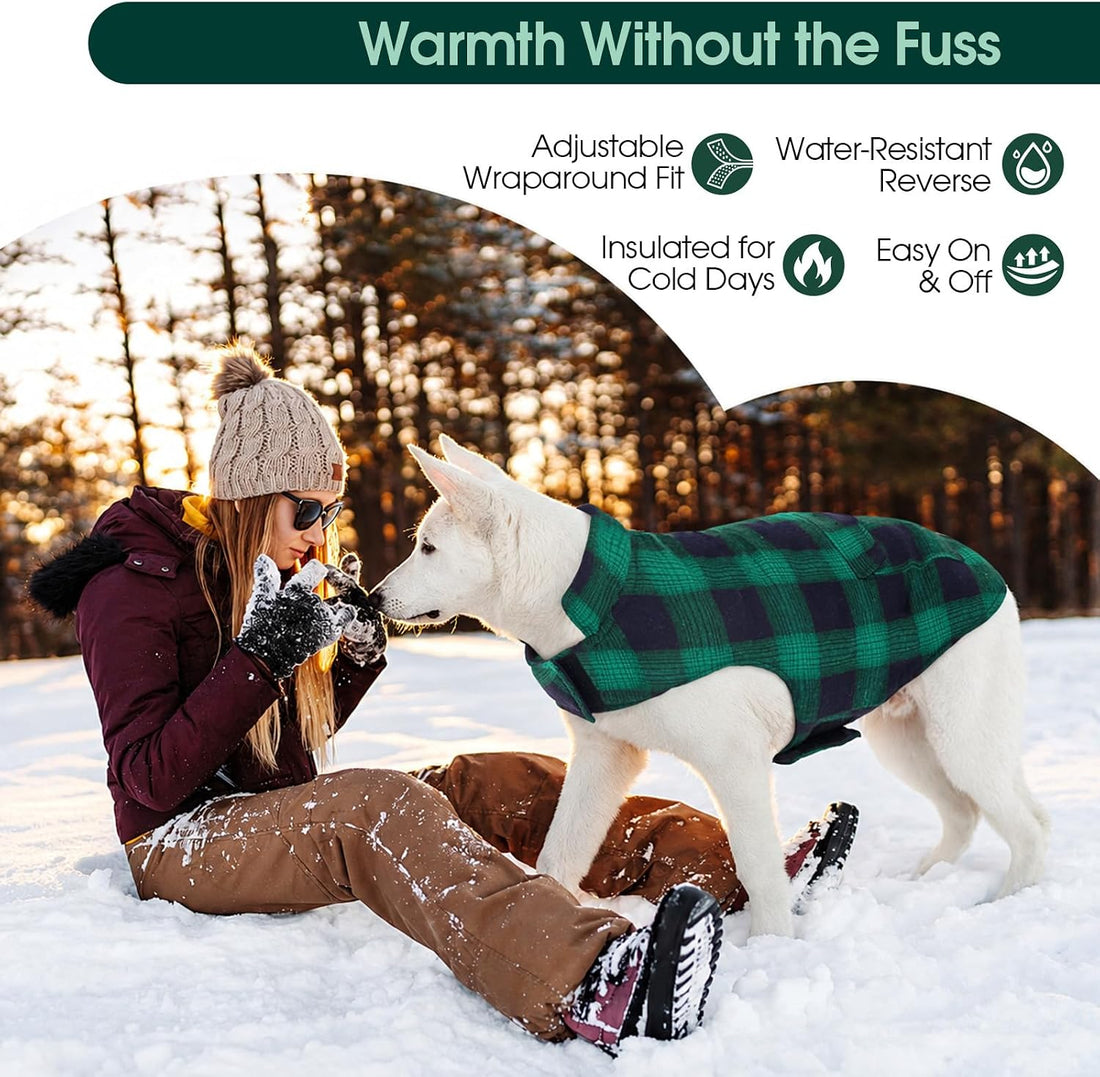 Kuoser Dog Winter Coat, Reversible Dog Jacket