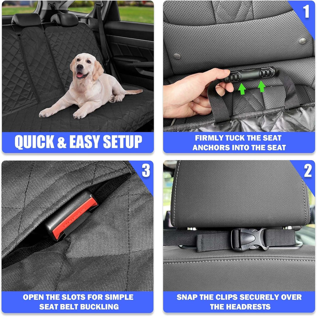 Yonktoo Dog Car Seat Cover for Back Seat