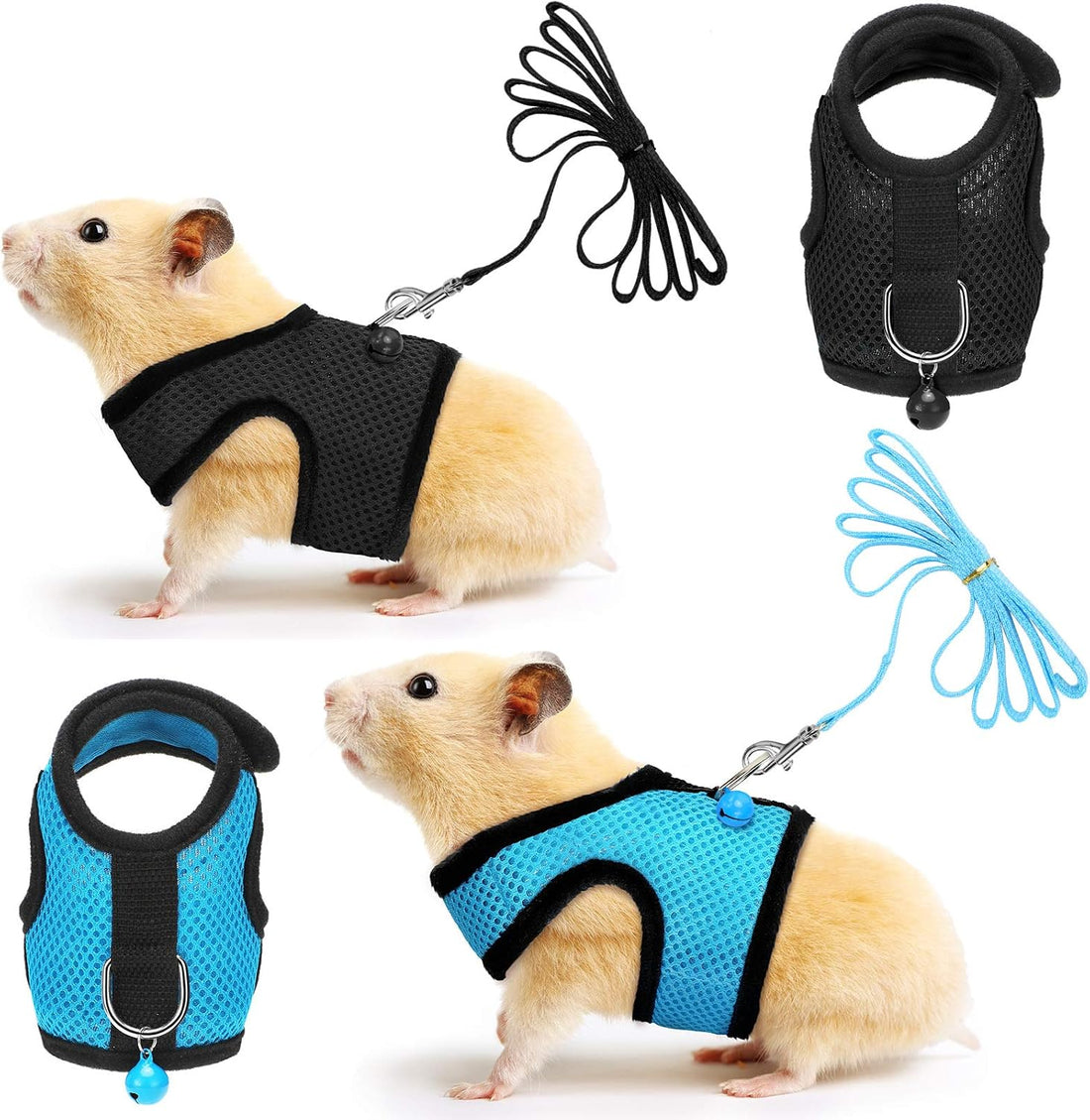Satinior 2 Sets Guinea Pig Harness and Leash Kit, Green, Pink, S