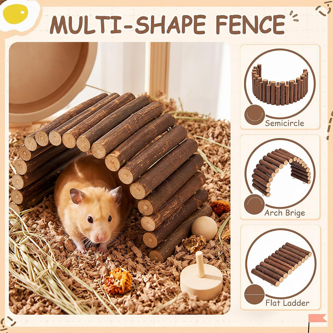Breezehug 4 Pcs Hamster Cage Accessories Hamster Platform Toy, Hole