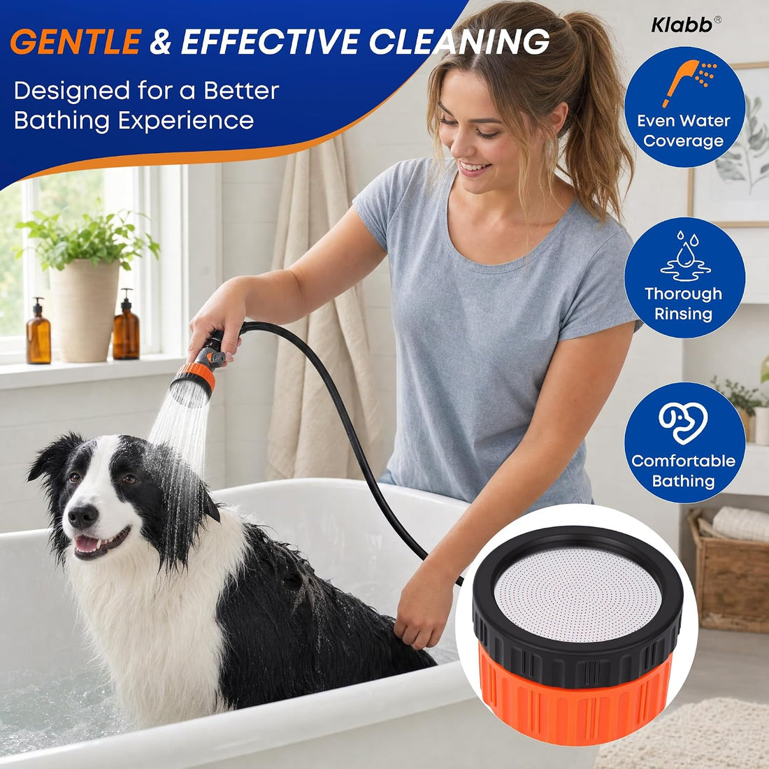 Pet Shower Sprayer Kit with 79 Inch PVC High Pressure Hose