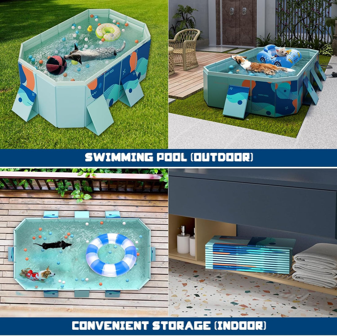 102" Foldable Dog Bathing Pool