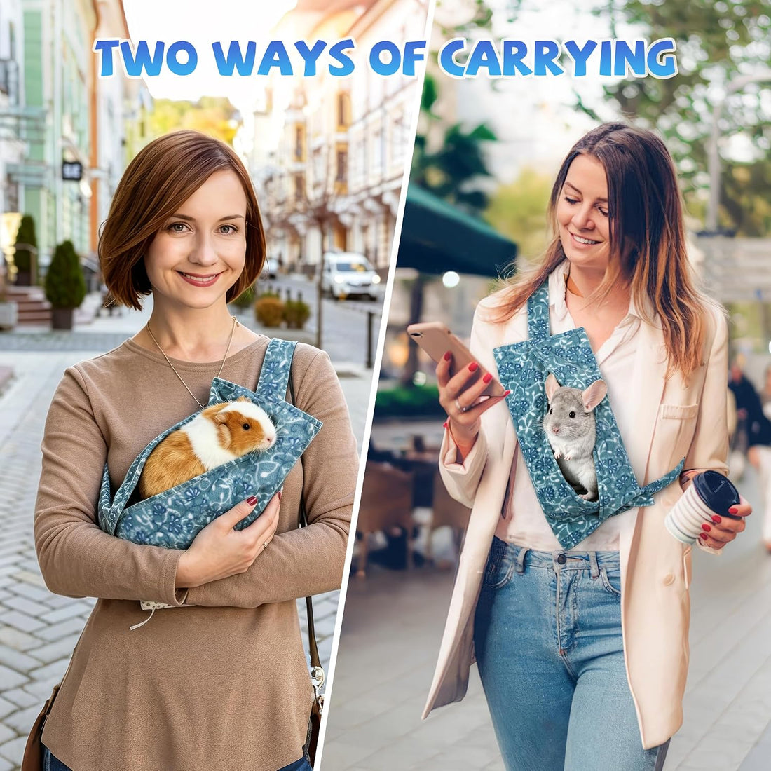 2-in-1 Bearded Dragon & Guinea Pig Sling Carrier