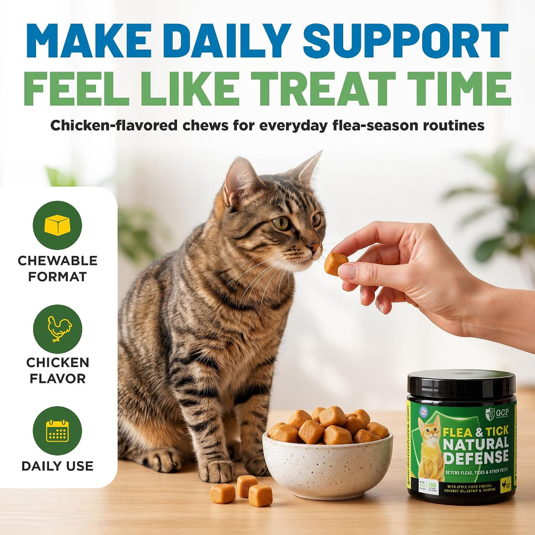 Guardian's Choice Flea Chews for Cats, Flea & Tick Chews, 100 Count