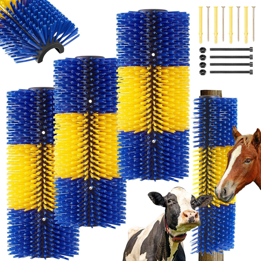 3 Pack Livestock Scratching Brush