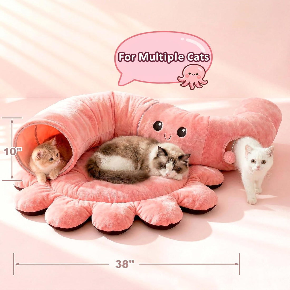 VIEFIN Cat Tunnel Bed with 20 Cat Toys