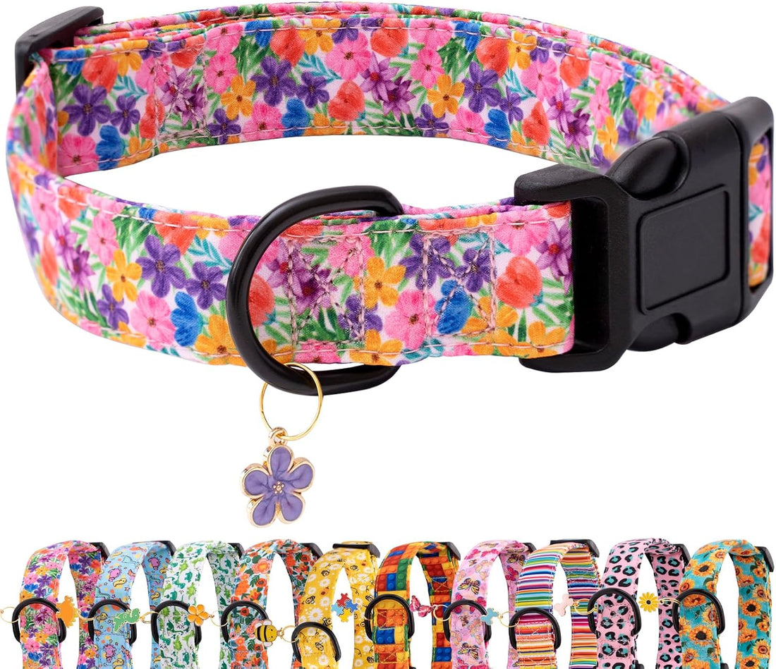 Faygarsle Orange Halloween Dog Collar Ghost Pattern Fall Collar