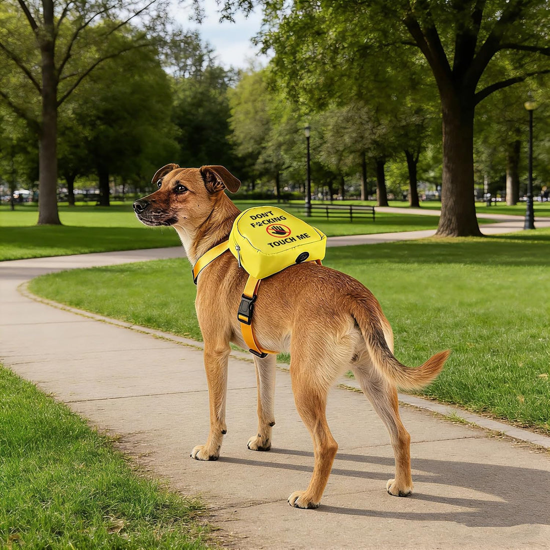 Funny Dog Slogan Travel Bag Don't F Touch Me Dog Backpack Dog Walking