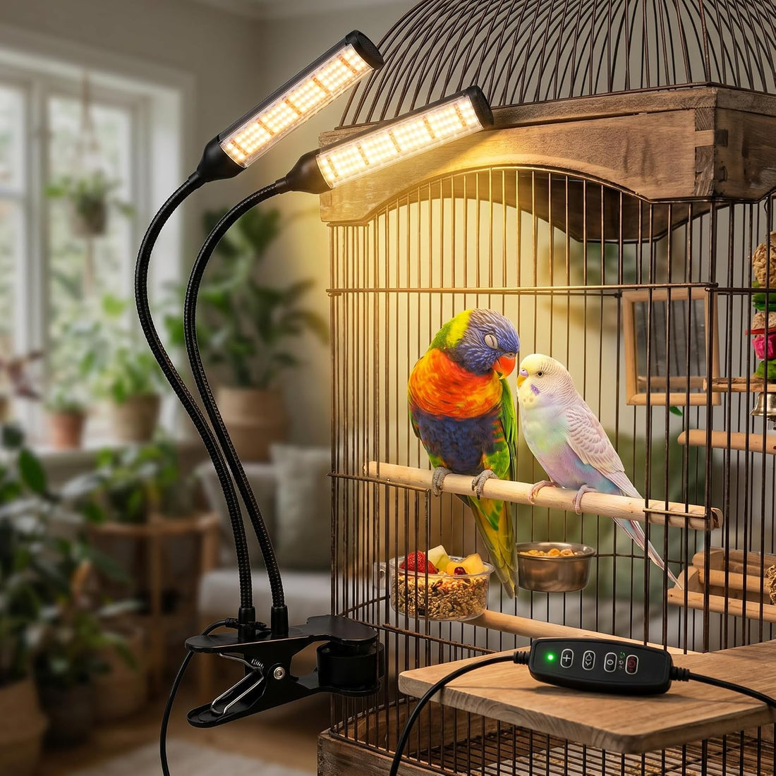 Full Spectrum LED Bird Light Smart Timer for D3 & Calcium