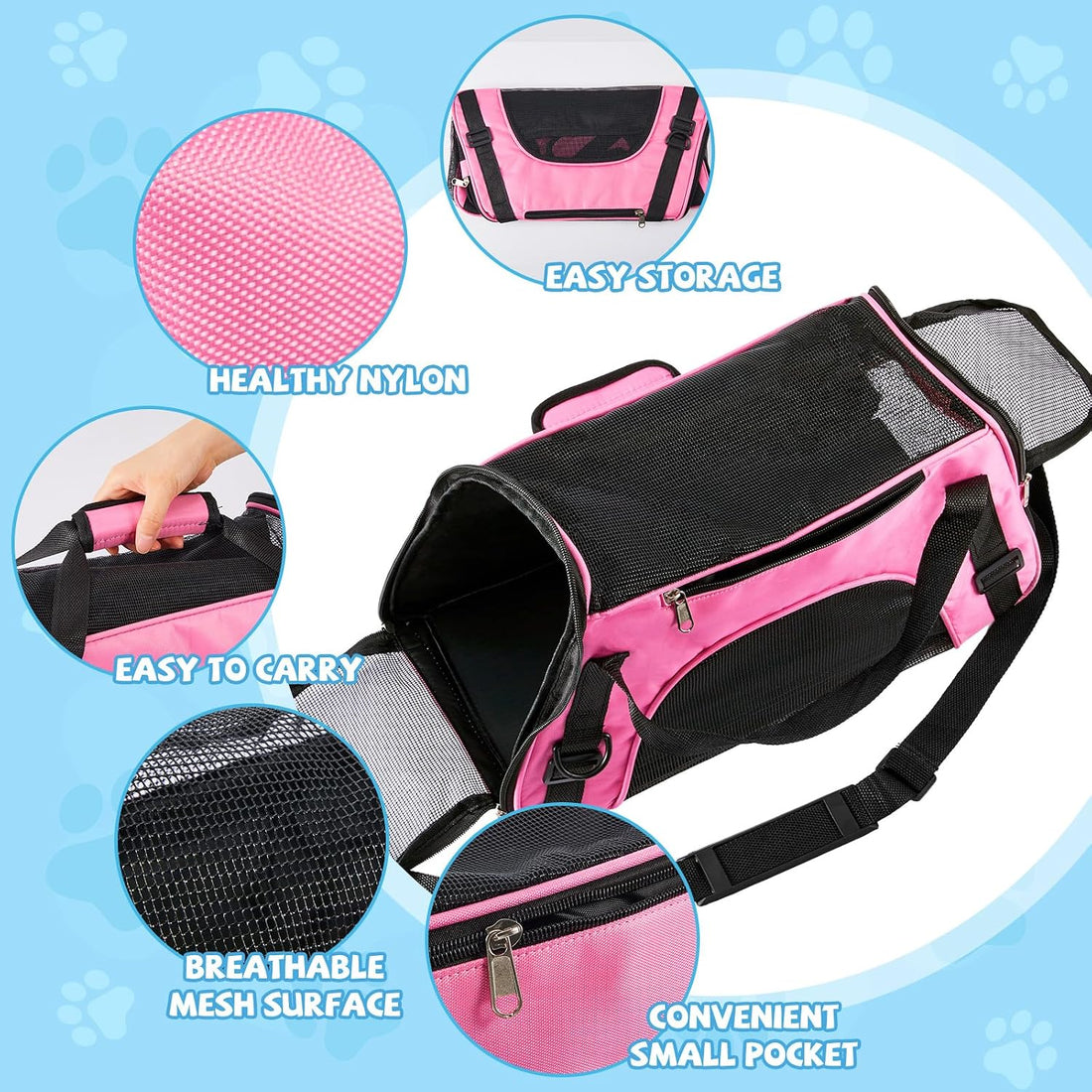 Sweetude 4 Pcs Cat Carrier Soft-Sided Pet Carrying Bag for Cat Under