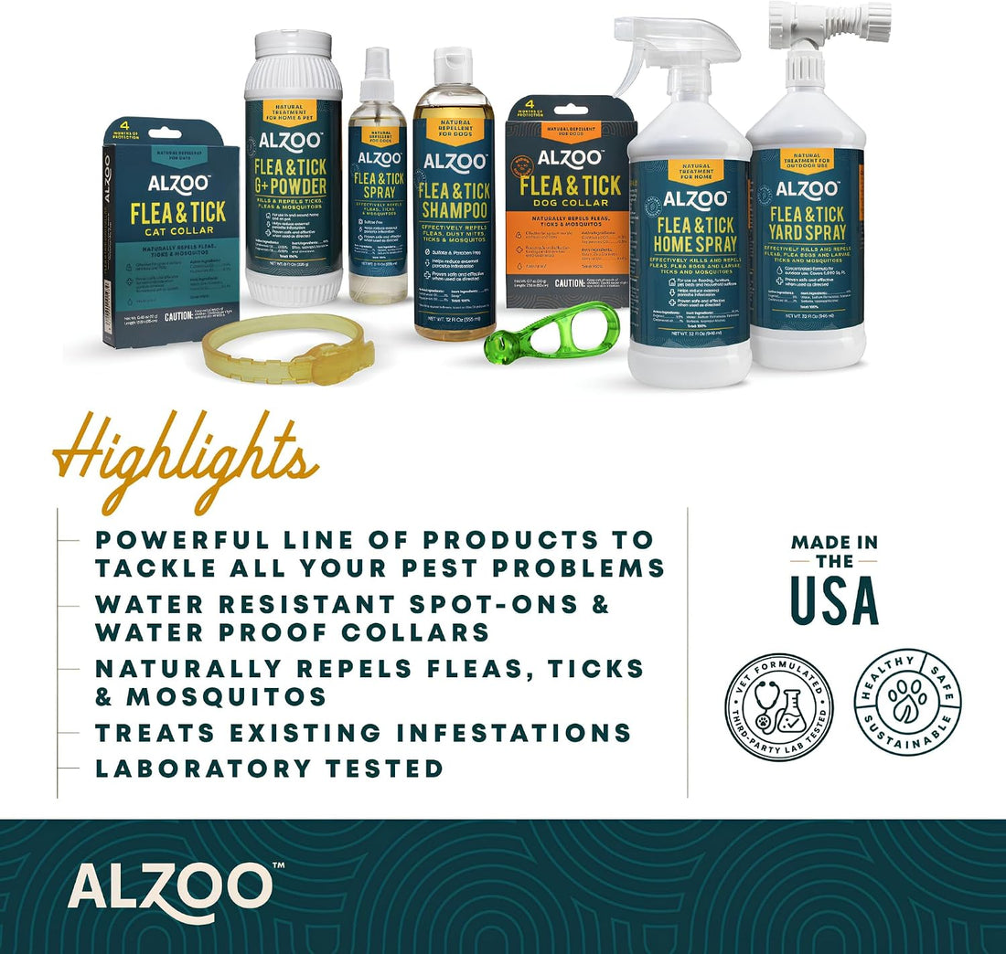 ALZOO Natural Flea and Tick Repellent Spray for Dogs