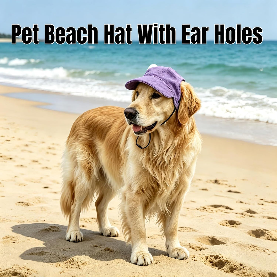 Dog Baseball Cap with Ear Holes,Breathable UV Protection Dog Sun