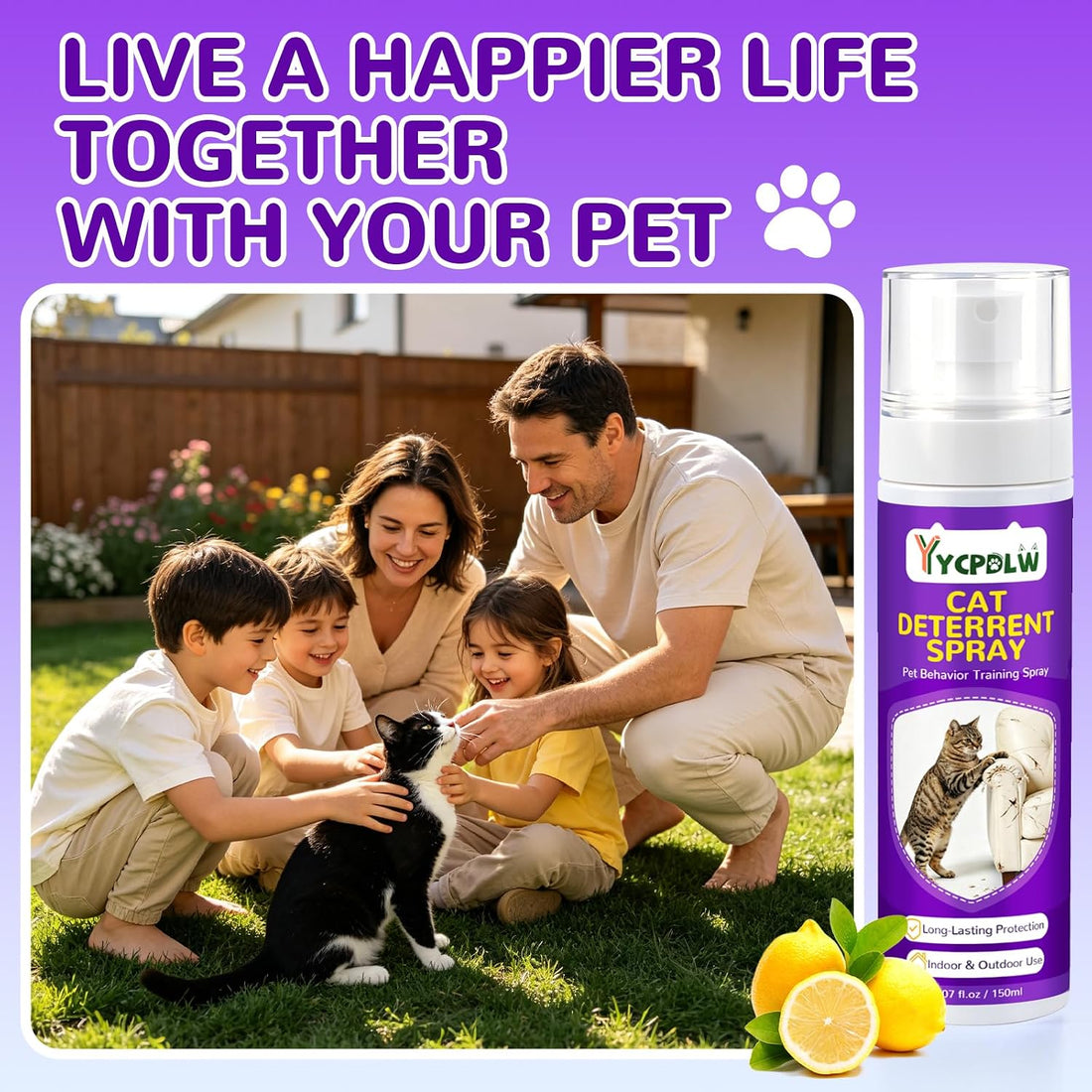 Cat Deterrent Spray for Furniture, 150ML Cat Scratch Deterrent Spray