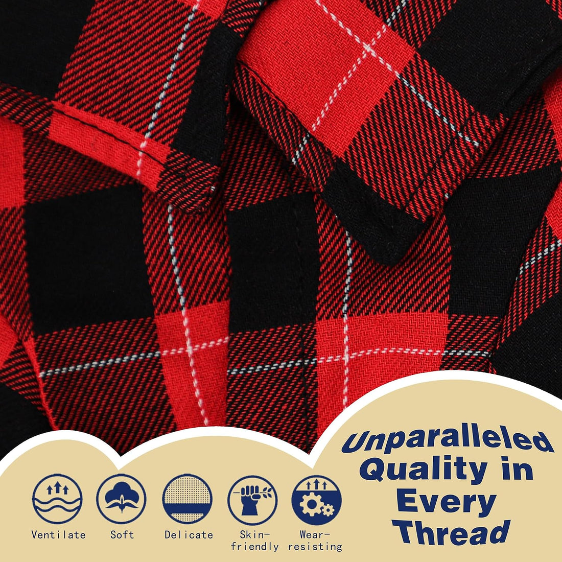 Paiaite Plaid Dog Shirt: Classic Checkered Style in Pure Cotton
