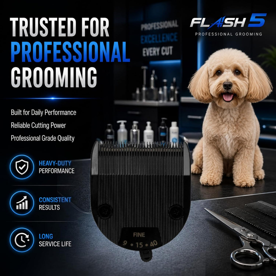 Kenchii Professional Dog Clipper Blade Flash 5 Pet Hair Clipper