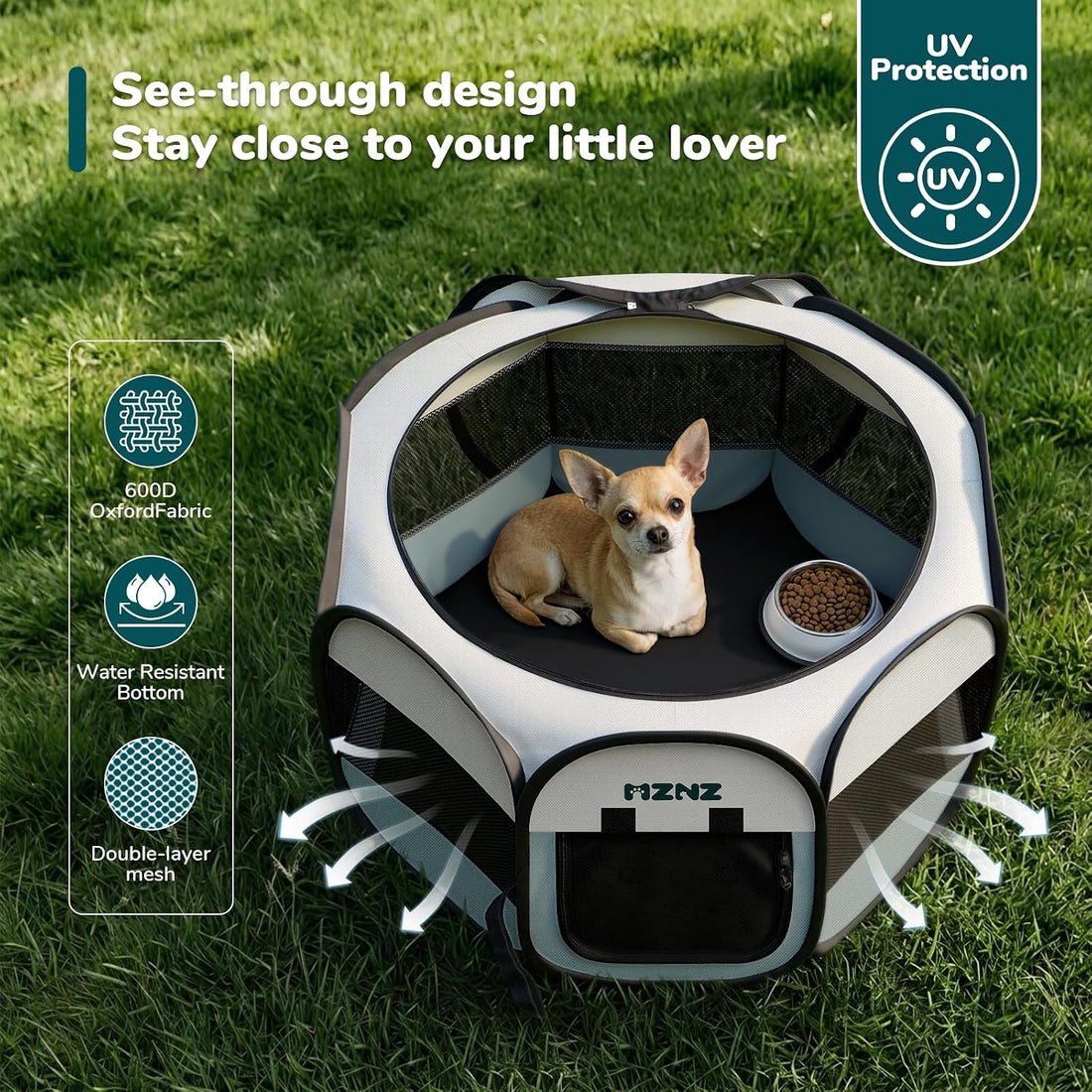 Dog Playpen, Portable Cat Playpen Crate Indoor for Dogs Cats Rabbits