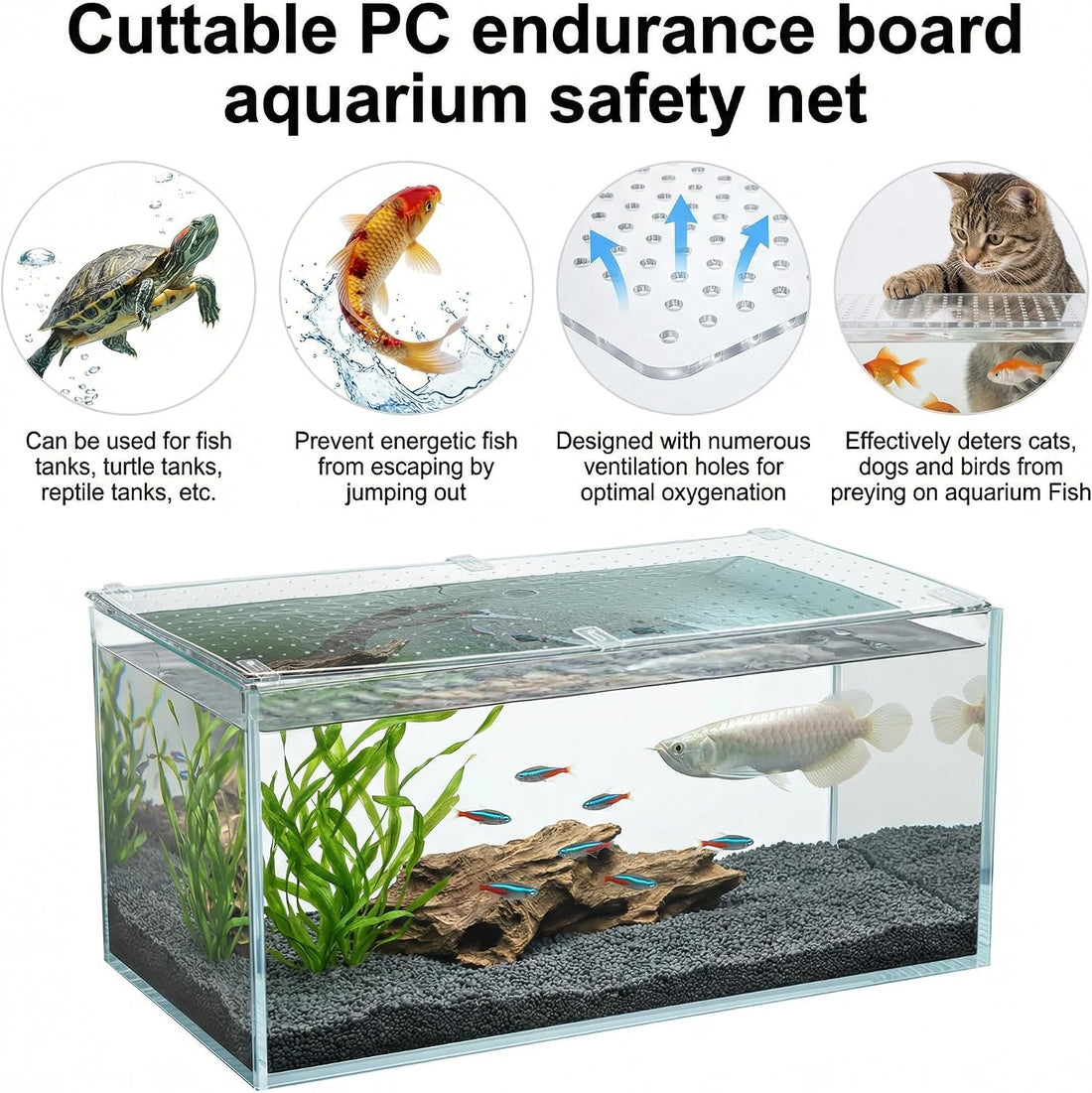 Aquarium Fish Tank Lid Cover for 10/20/29 Gallon