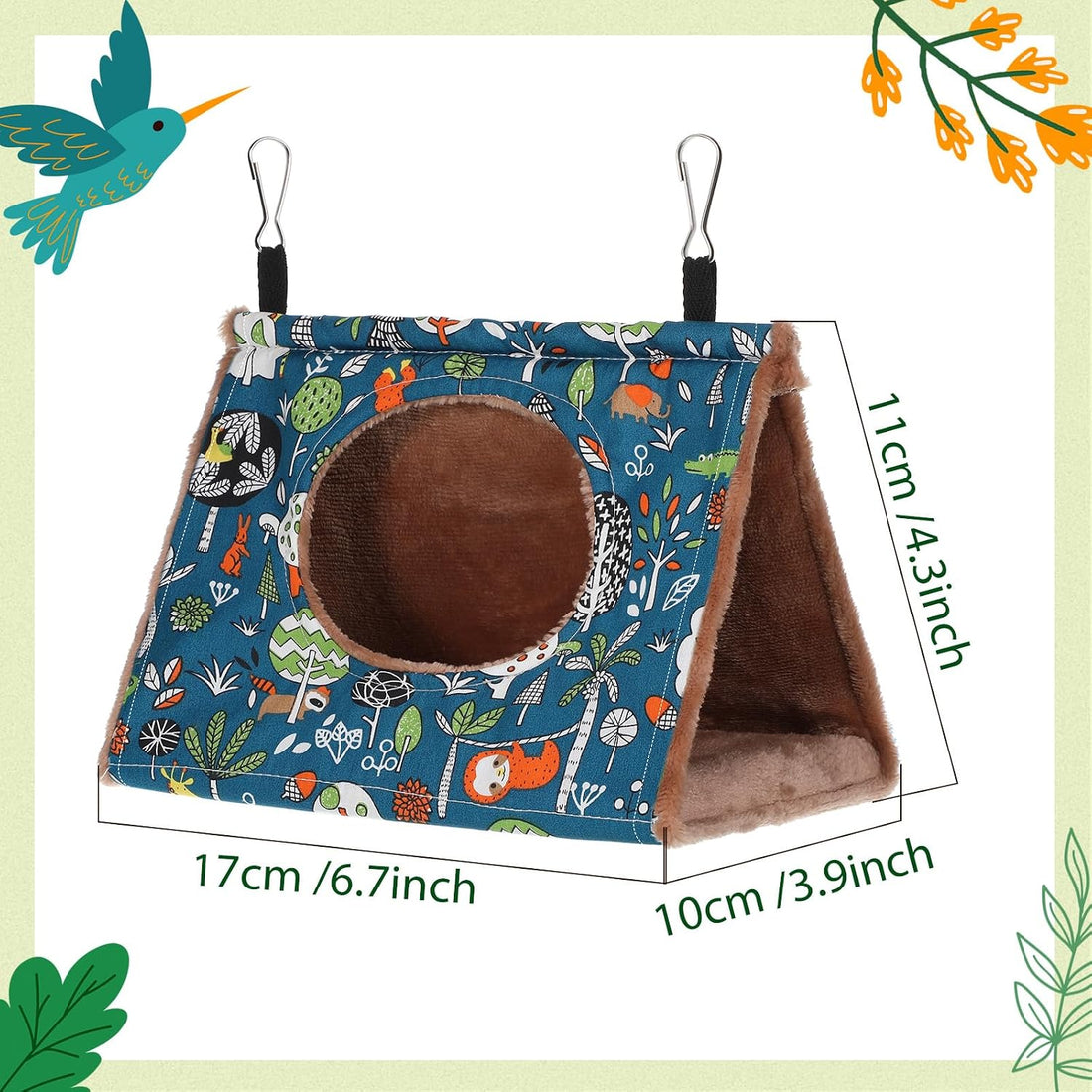 2 Pack Large Warm Bird Bed for Cage, Hanging Plush Nest House