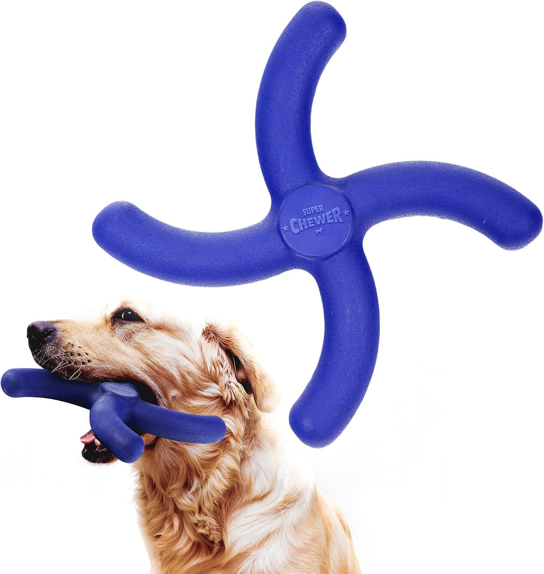 SuperChewer Tough Tug-of-War Flying Disc Toy | Lifetime Replacement