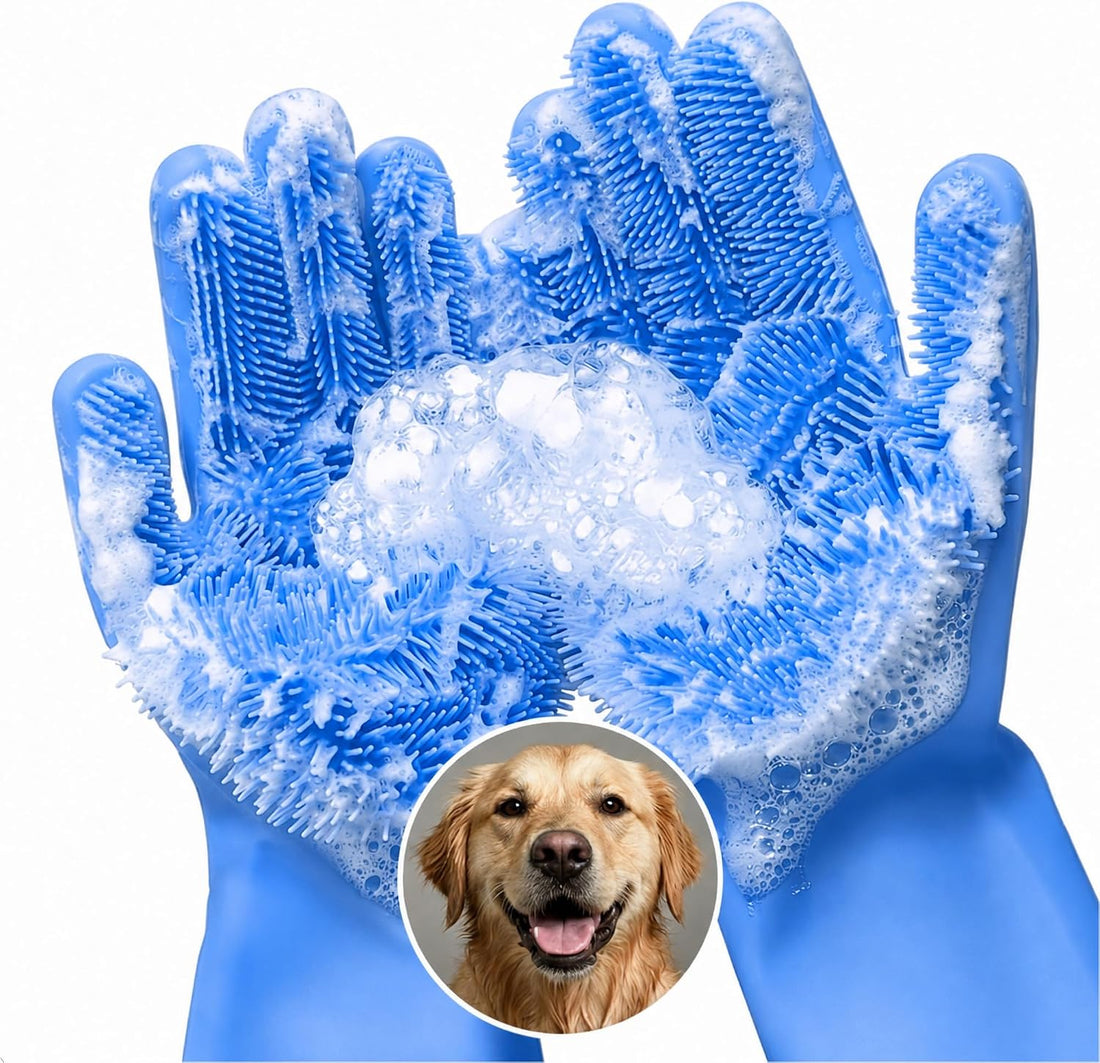 Cat and Dog Shampoo Gloves with 3000 Soft Bristles