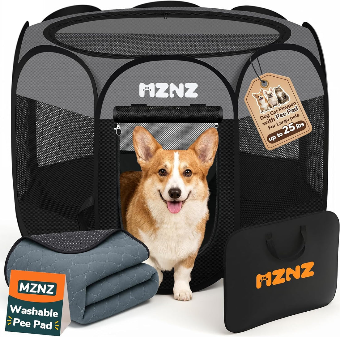 Dog Playpen, Portable Cat Playpen Crate Indoor for Dogs Cats Rabbits