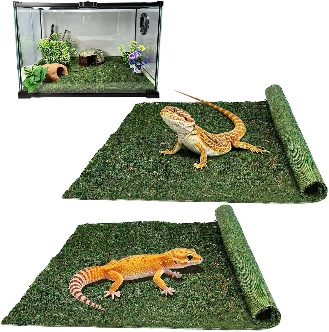 Reptile Carpet Terrarium Liner Bedding Substrate Floor Mat,15.7"x11.8"