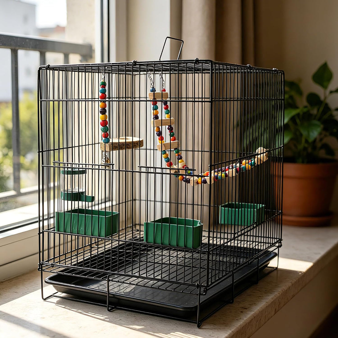 20-inch Bird Cage,Foldable Medium Small Parrot Parakeet Bird Cages