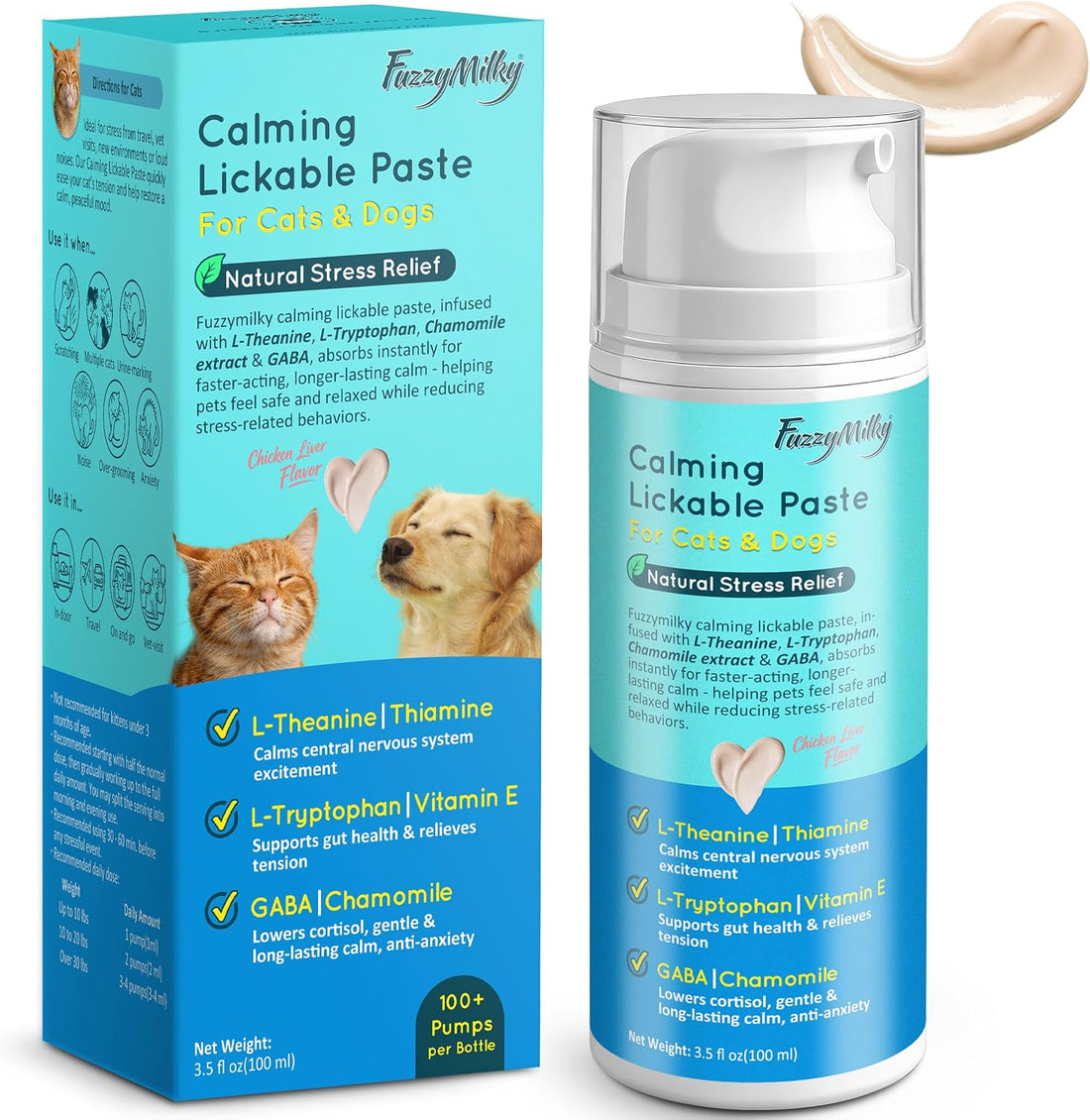 Lickable Calming Treats for Cats Dogs