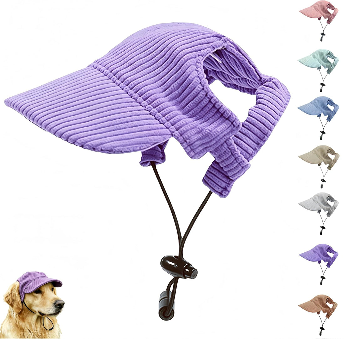 Dog Baseball Cap with Ear Holes,Breathable UV Protection Dog Sun