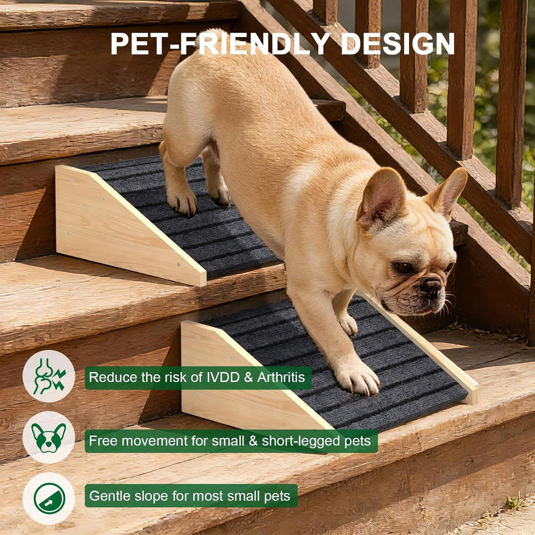 TIMHAKA 2 Pack Dog Ramp for Stairs