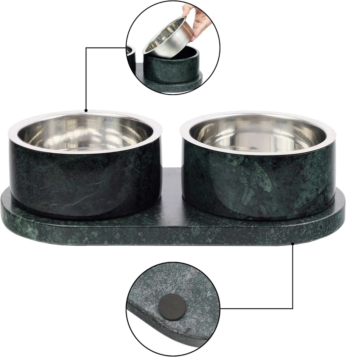 DBL1000A Marbre Small/Medium Modern Weighted Double Marble