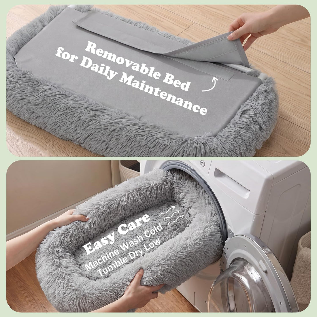 Zakkart Calming Foldable Cat Window Perch, Fluffy Long-Plush Bed