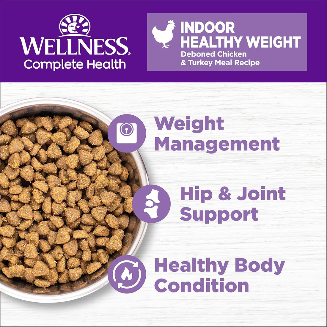 Wellness Complete Health Healthy Weight Adult Dry Cat Food for Indoor