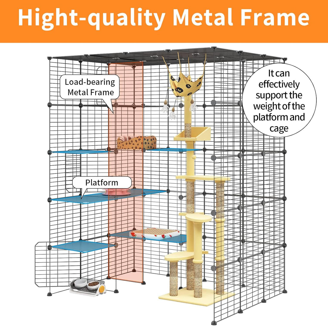 Oneluck 5-Tier 69 Inch Large Cat Cages DIY Cat Playpen Detachable