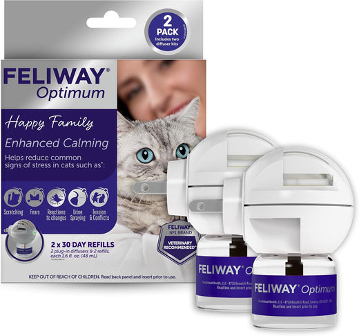 FELIWAY Optimum Cat Calming Diffuser Kit (2 Pack)