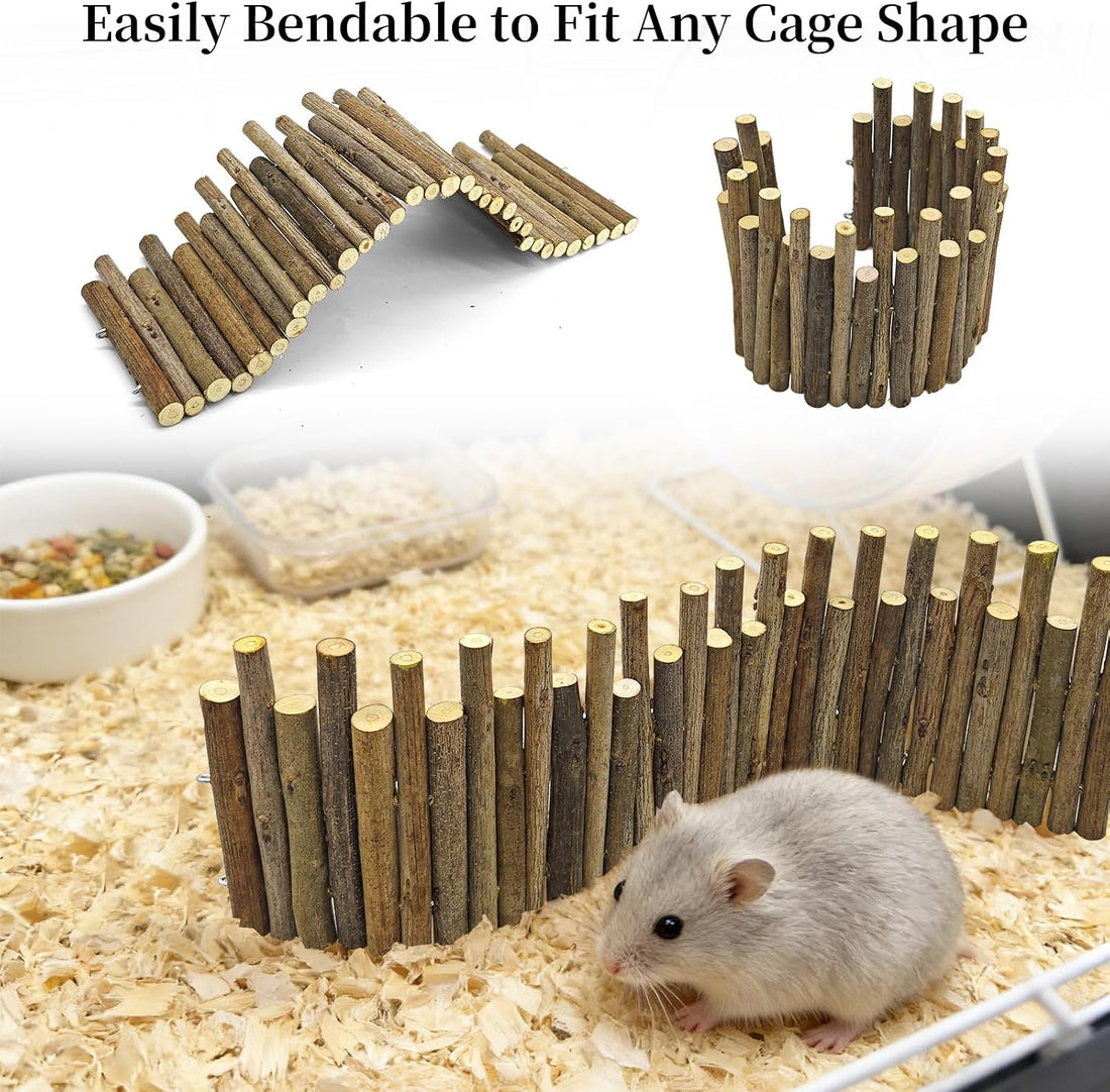 Bendable Hamster Bridge,12in Wooden Hamster Cage Accessory
