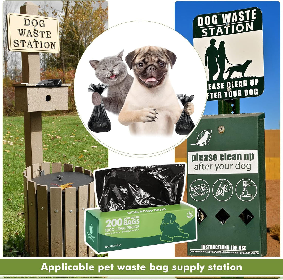 Sherr 20 Rolls 4000 Ct Dog Poop Bags Leak Proof,Black,12 X 8 Inches