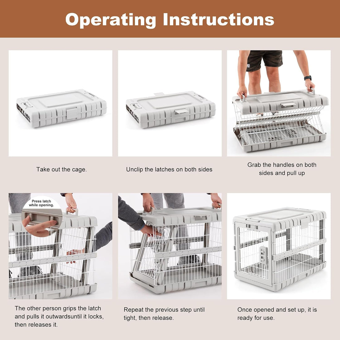 ZOMISIA Collapsible Dog Crate for Dogs