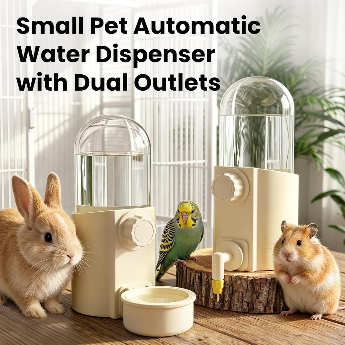 16.9 Oz Rabbit Water Bottle Dispenser,Hanging Bunny Water Bowl