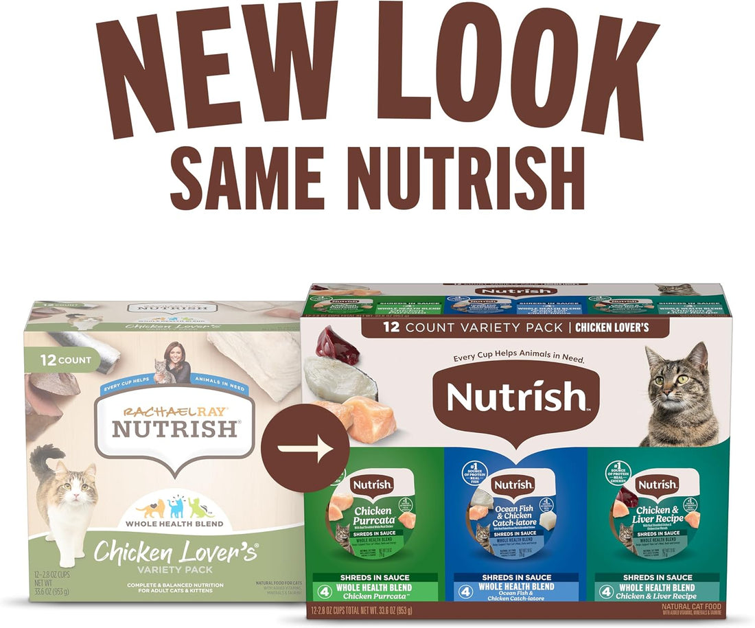 Nutrish Chicken Lover's Wet Cat Food Variety Pack, 2.8 oz Cup