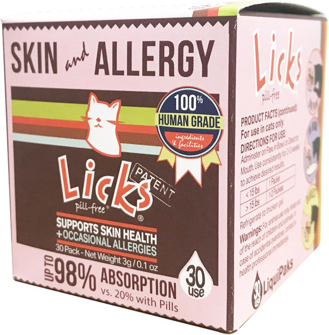Licks Cat Skin & Allergy Support, Omega 3, Skin and Coat Support